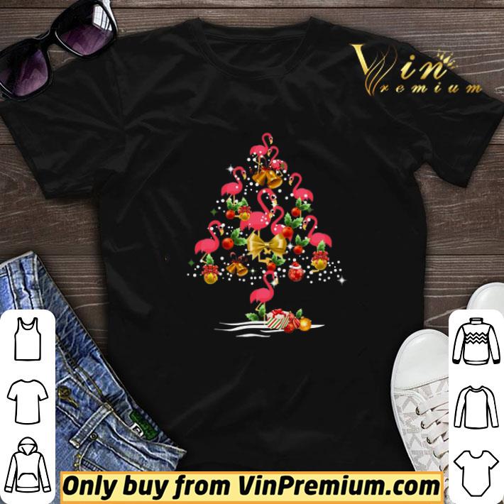 Flamingos Tree Merry Christmas shirt sweater