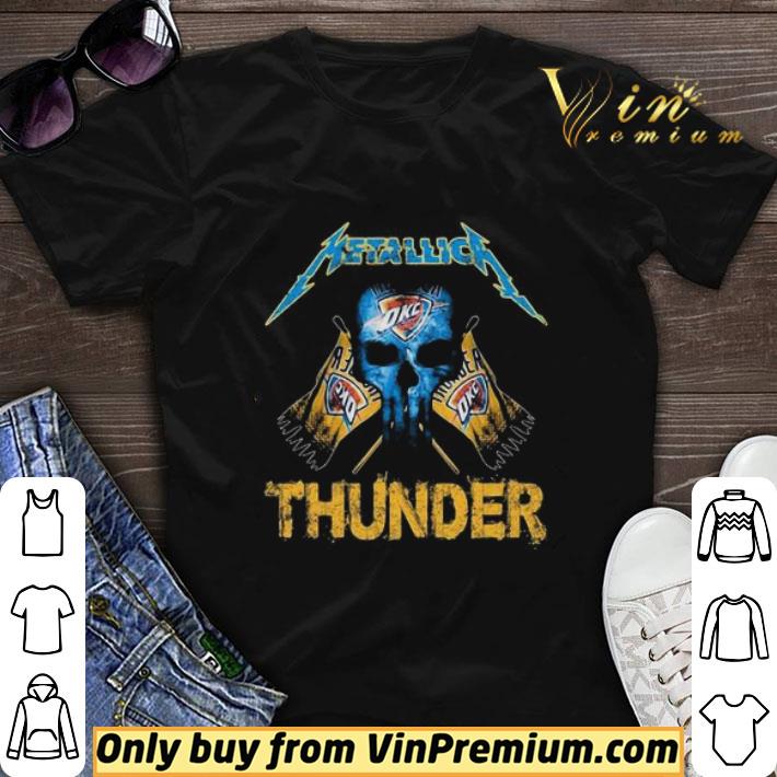 Skull metallica oklahoma city thunder flag shirt sweater