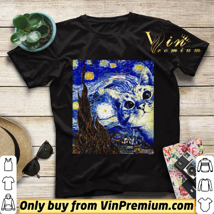 f1e15001 starry night marcel cat shirt sweater 4 - Starry Night Marcel Cat shirt sweater