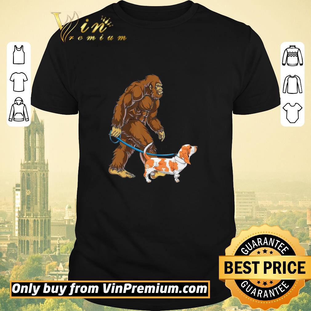 Funny Bigfoot Sasquatch Walking Basset shirt sweater