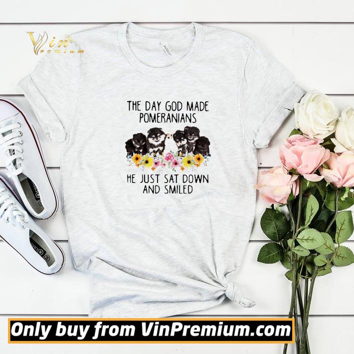 Official The Day God Made Pomeranians He Just Sat Down And Smiled Dogs Flowers shirt 260a4ee8 official the day god made pomeranians he just sat down and smiled dogs flowers shirt 4 - Official The Day God Made Pomeranians He Just Sat Down And Smiled Dogs Flowers shirt