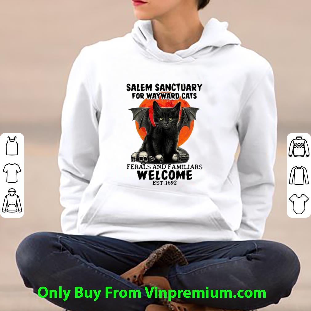 2e5c1b9b premium salem sanctuary for wayward cats ferals and familiars welcome est 1692 shirt 4 - Premium Salem Sanctuary For Wayward Cats Ferals And Familiars Welcome Est 1692 shirt