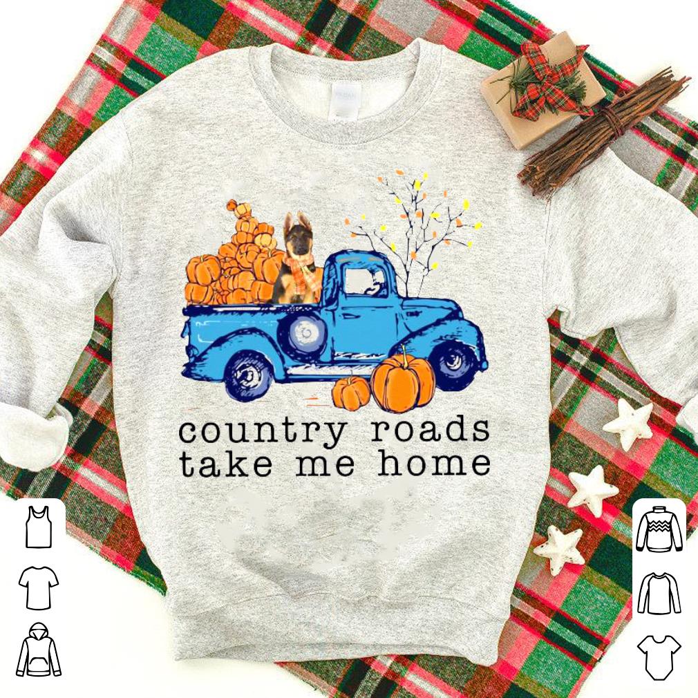 Official German Shepherd Truck Pumpkins Country Roads Take Me Home Halloween Shirt