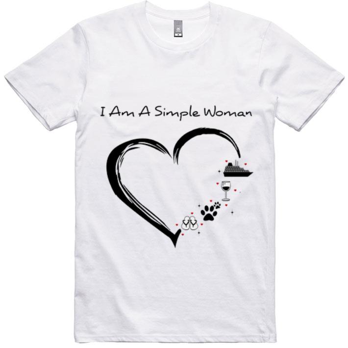 Pretty I Am A Simple Woman I Like Flip Flop Paw Dog Wine Cruise Ship shirt