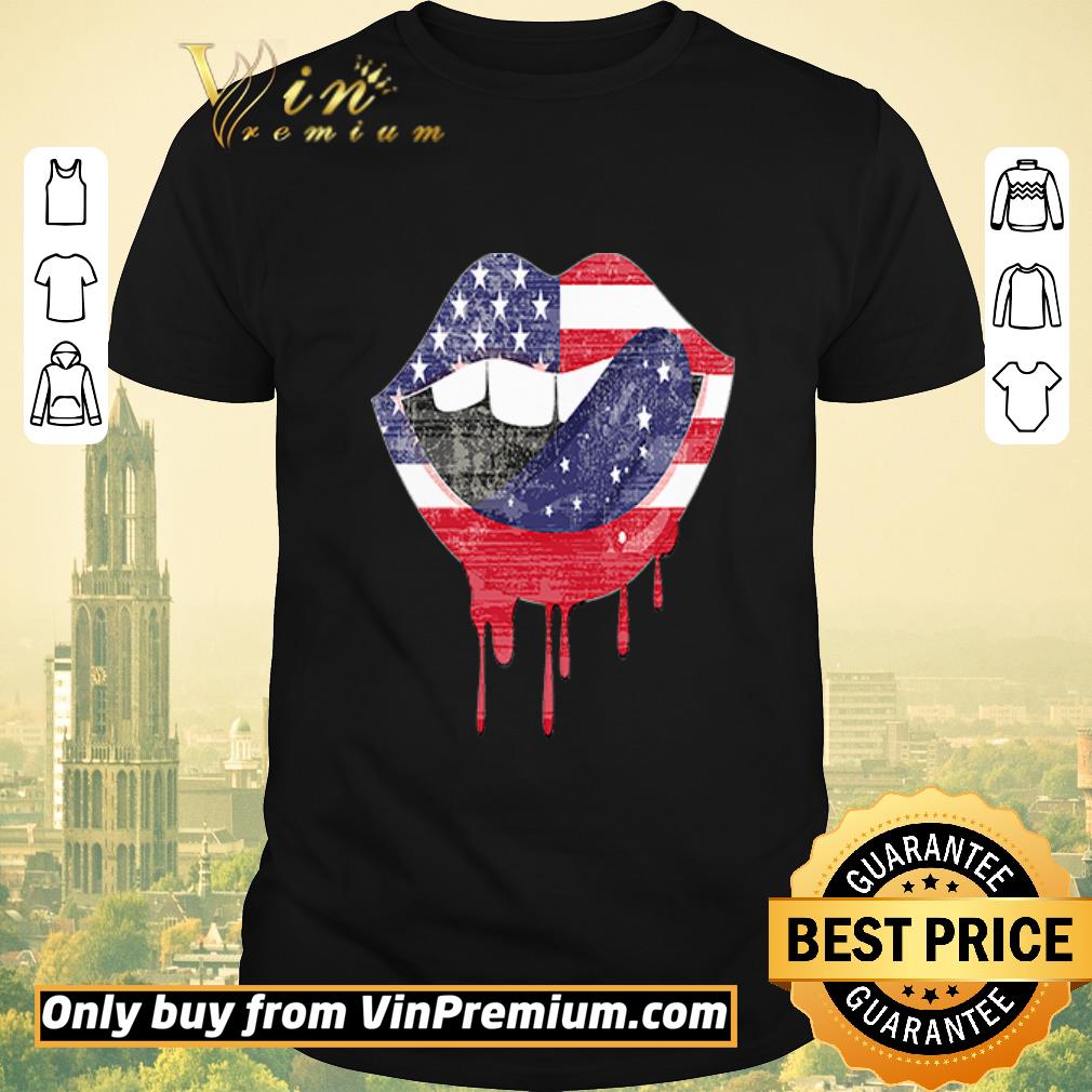 American Flag Lips 4th of july gift shirt sweater