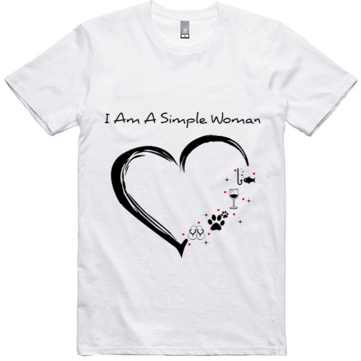 Top I Am A Simple Woman I Love Flip Flop Paw Dog Wine Glass Fishing shirt