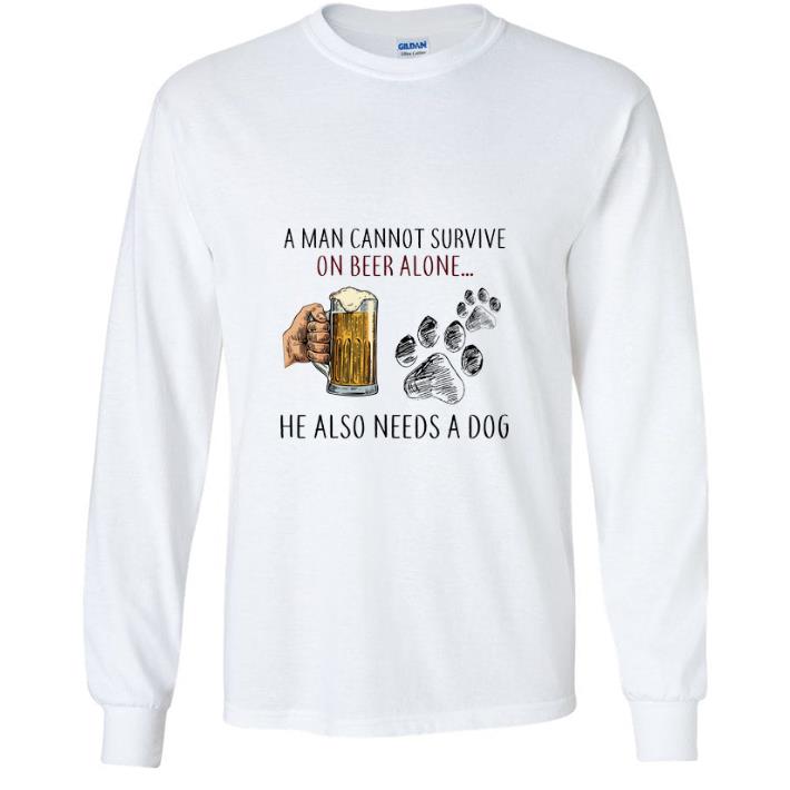 90ad4a54 nice a man cannot survive on beer alone he also needs a dog paw shirt 4 - Nice A Man Cannot Survive On Beer Alone He Also Needs A Dog Paw shirt