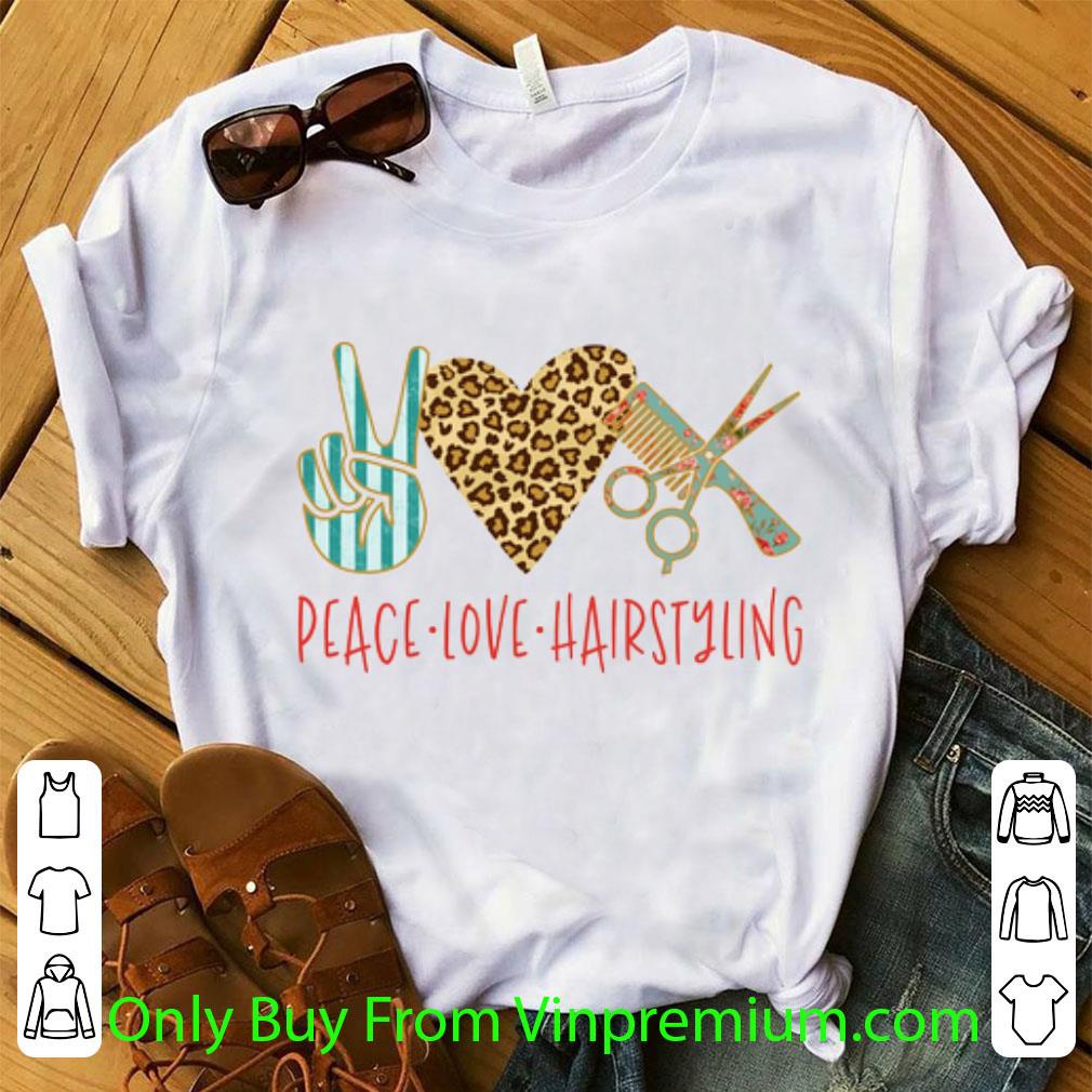 Original Sign Language Peace Love Hairstyling shirt