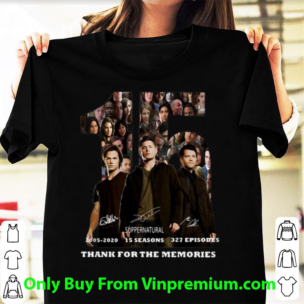 Great 15 Supernatural 15 Seasons 327 Episodes Thank For The Memories shirt
