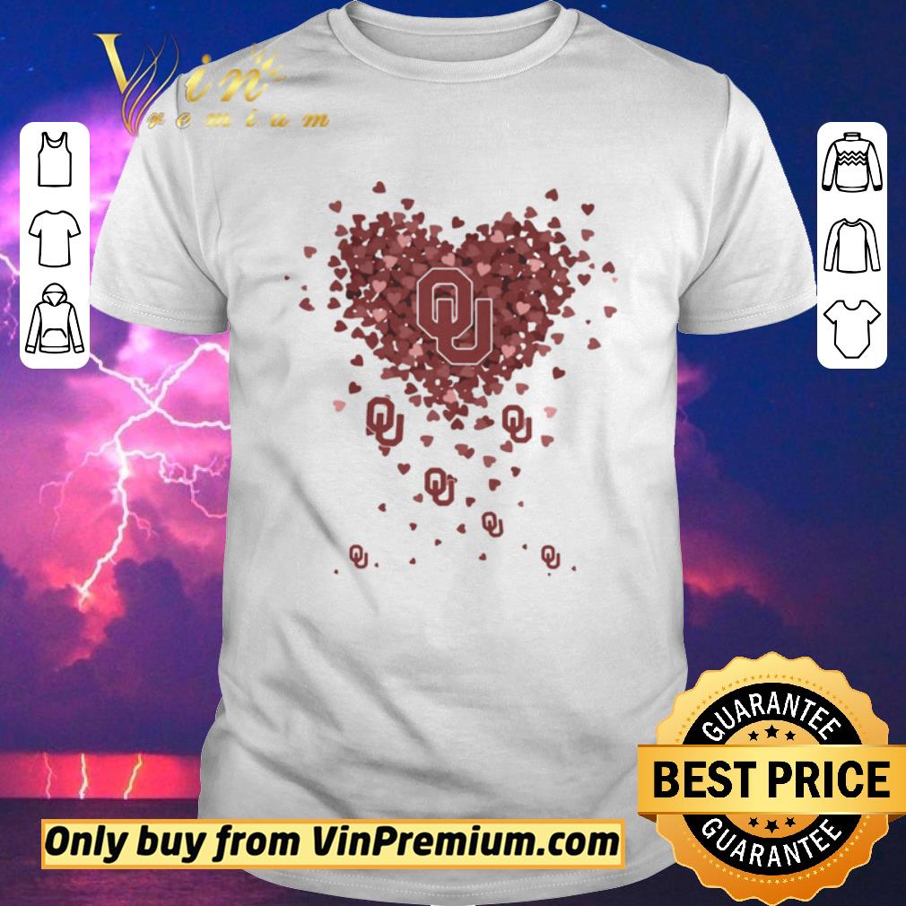 Nice Oklahoma Sooners three wolves heart shirt sweater