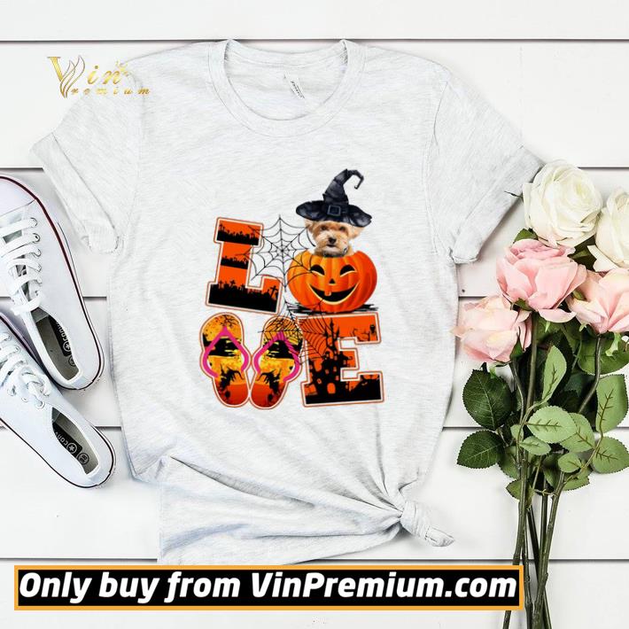 bee09d93 love halloween shorkie witch pumpkin shirt sweater 4 - Love Halloween Shorkie Witch Pumpkin shirt sweater