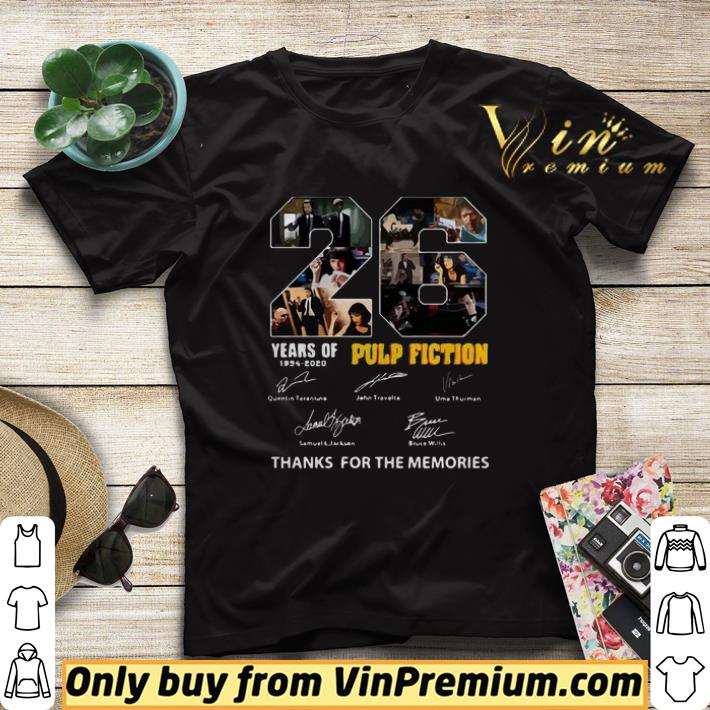 c08f4fb2 26 years of 1994 2020 pulp fiction thank you the memories signatures shirt sweater 4 - 26 Years of 1994 2020 Pulp Fiction thank You the memories signatures shirt sweater