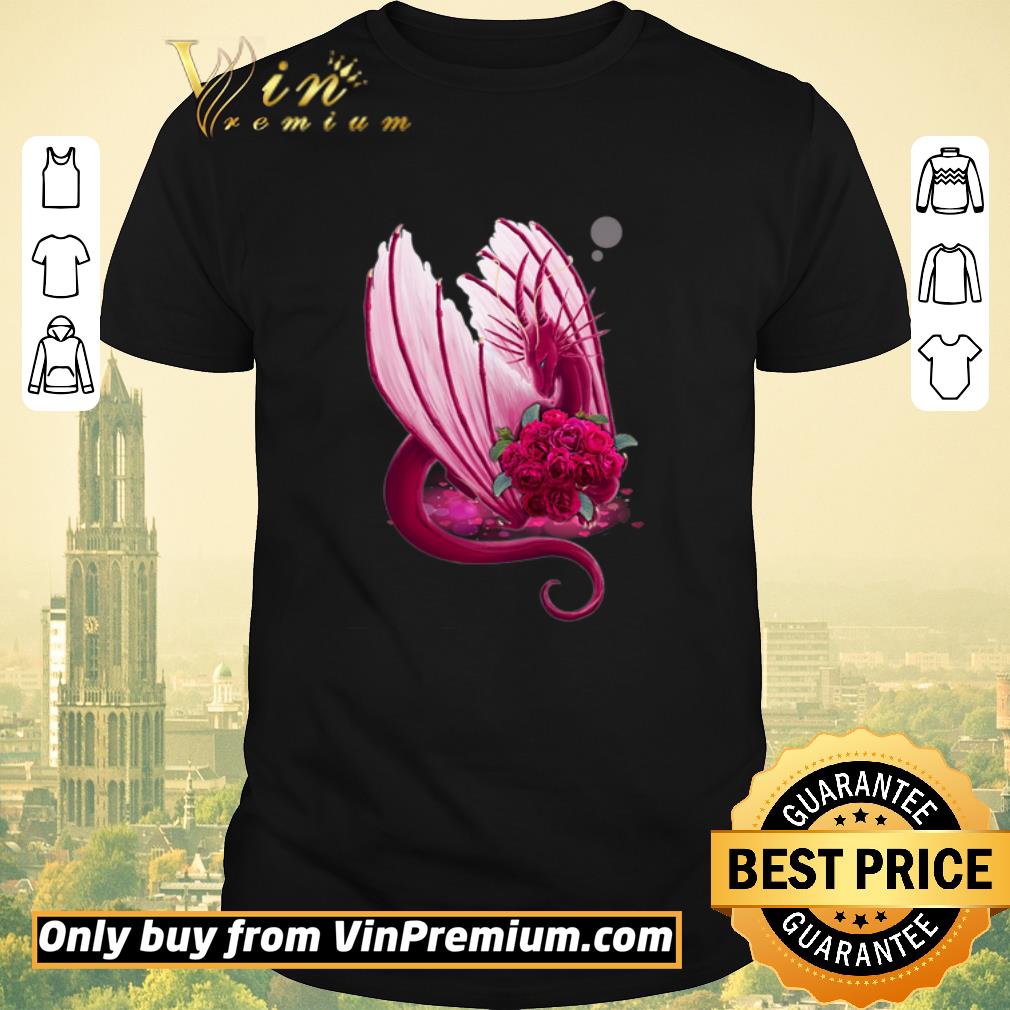 Funny Dragon Pink Roses Flower shirt sweater