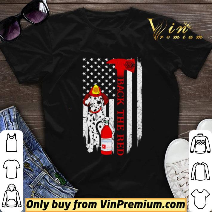 Dog firefighter flag American Back the red shirt sweater