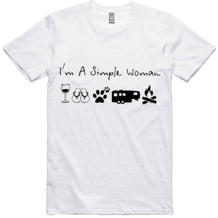 Pretty I’m A Simple Woman Wine Flip Flop Dog Camping And Campfire shirt