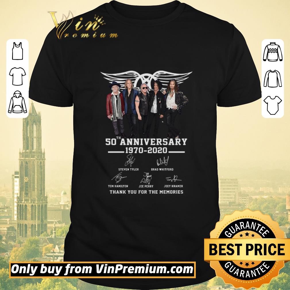 Aerosmith 50 Anniversary 1970 2020 Signature Thank You For The Memories shirt sweater