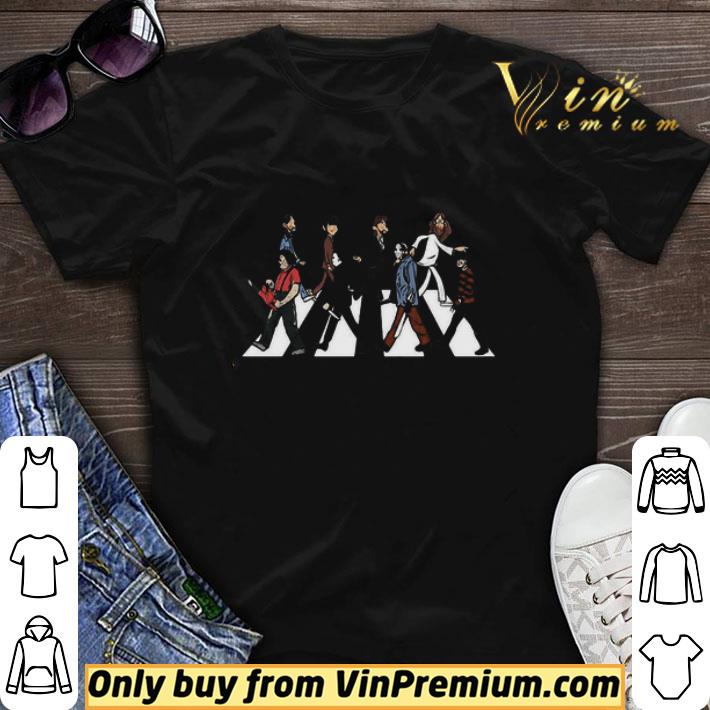 Awesome The Beatles And Horror Characters Abbey Road shirt sweater