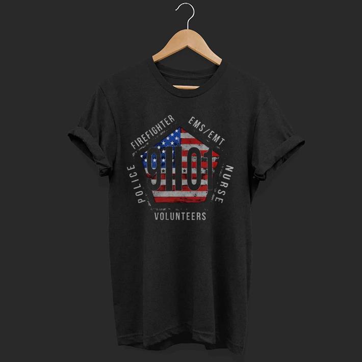 FirefighterEMS EMT Nurse Volunteers Police 911 01 American Flag Shirt