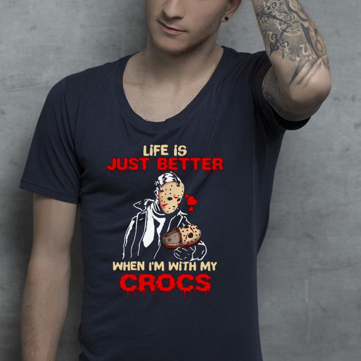 364673ff jason voorhees life is just better when i m with my crocs shirt 4 - Jason Voorhees life is Just better when I’m with my Crocs Shirt