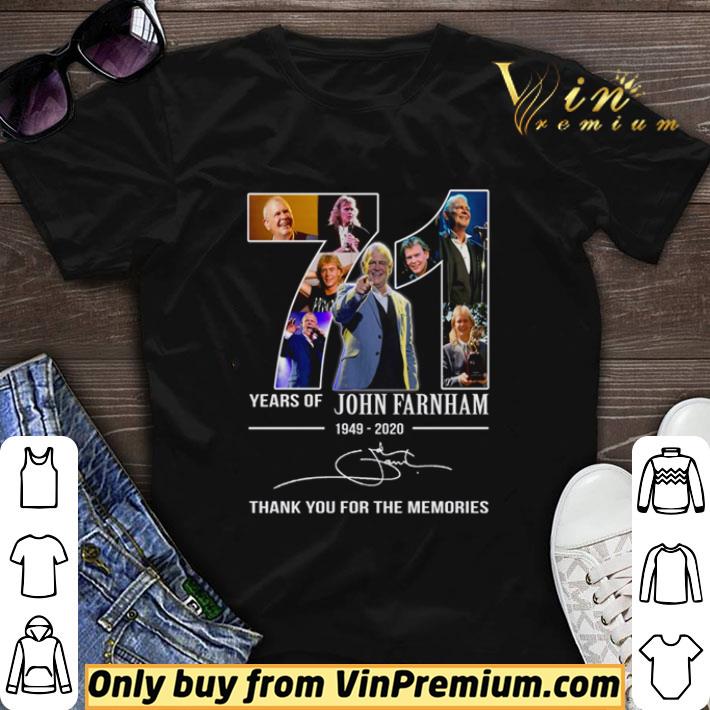 71 years of John Farnham 1949 2020 thank you for the memories signature shirt sweater
