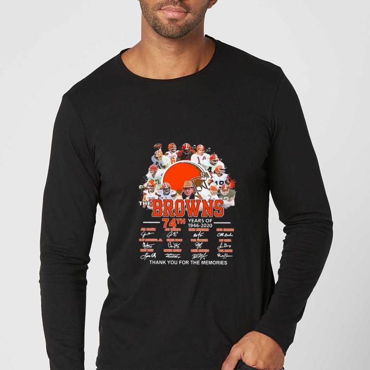 69f61fb7 nice the browns 74th years of 1946 2020 thank you for the memories signatures shirt 4 - Nice The Browns 74th Years Of 1946 2020 Thank You For The Memories Signatures shirt
