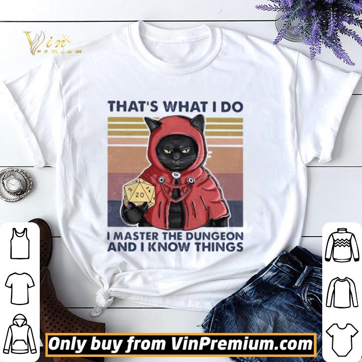Black Cat That’s what I do I master the dungeon and I know things vintage retro shirt sweater