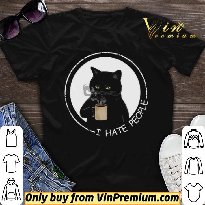 Black Cat I Hate People shirt sweater