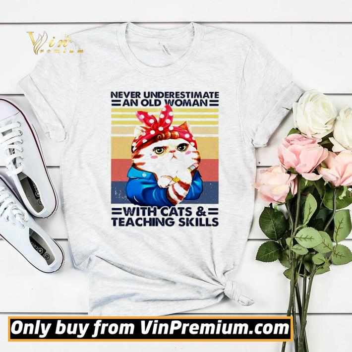a6c5345b vintage cat red bandana never underestimate an old woman with cats and teaching skills shirt sweater 4 - Vintage cat red bandana never underestimate an old woman with cats and teaching skills shirt sweater