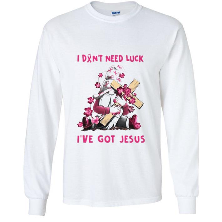 d29ae2c5 pretty i don t need luck i ve got jesus breast cancer awareness shirt 4 - Pretty I Don’t Need Luck I’ve Got Jesus Breast Cancer Awareness shirt