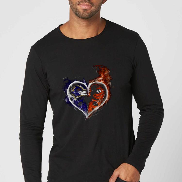 2d966867 heart baltimore ravens and baltimore orioles shirt 4 - Heart Baltimore Ravens and Baltimore Orioles Shirt
