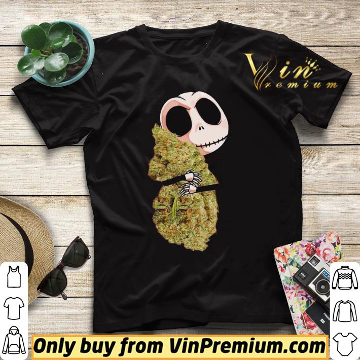 2f087906 premium jack skellington hug cannabis shirt sweater 4 - Premium Jack Skellington Hug Cannabis shirt sweater