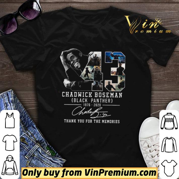 43 Chadwick Boseman Black Panther 1976 2020 Signature Thank You For The Memories shirt sweater