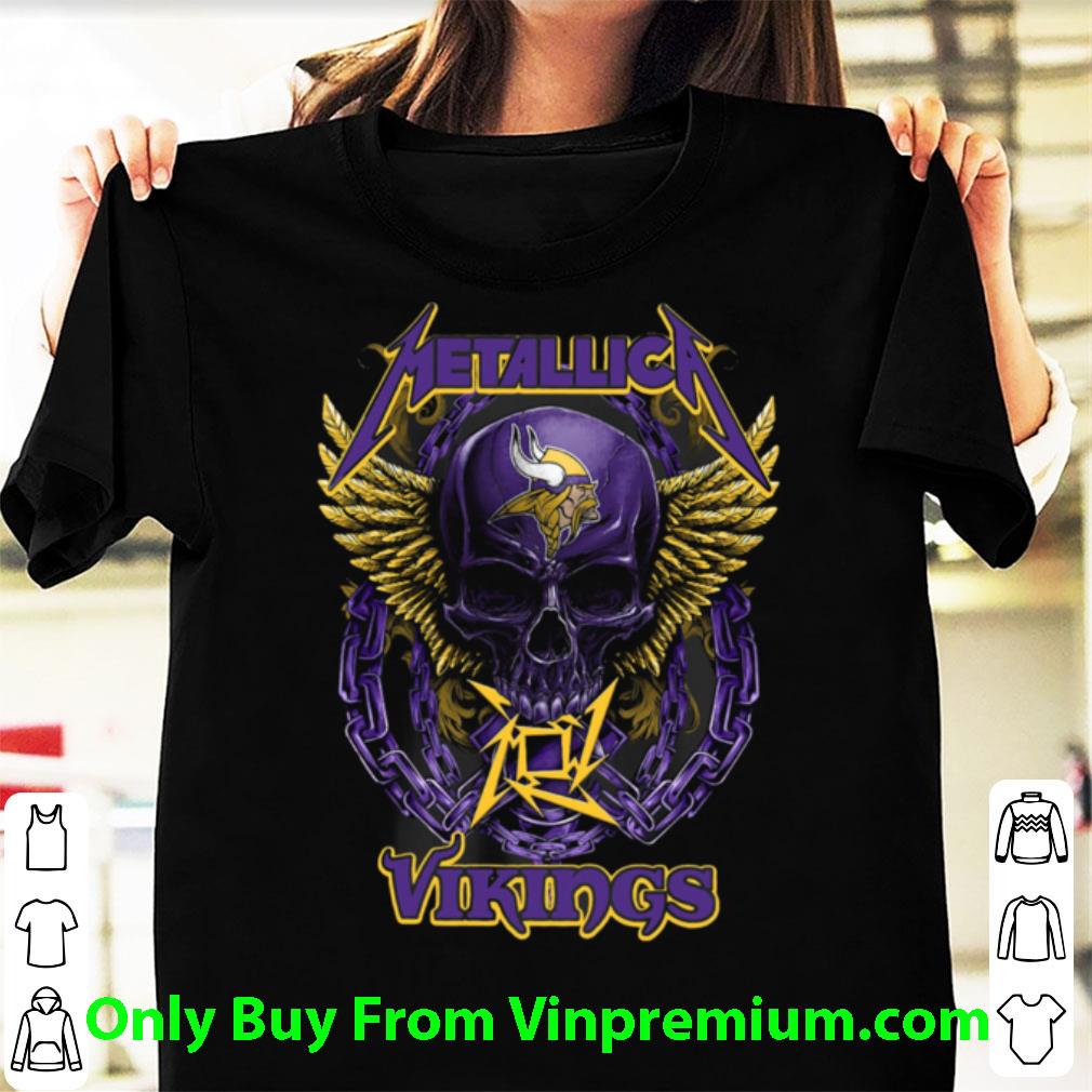 Awesome Skull Metallic Mashup Minnesota Vikings Logo shirt