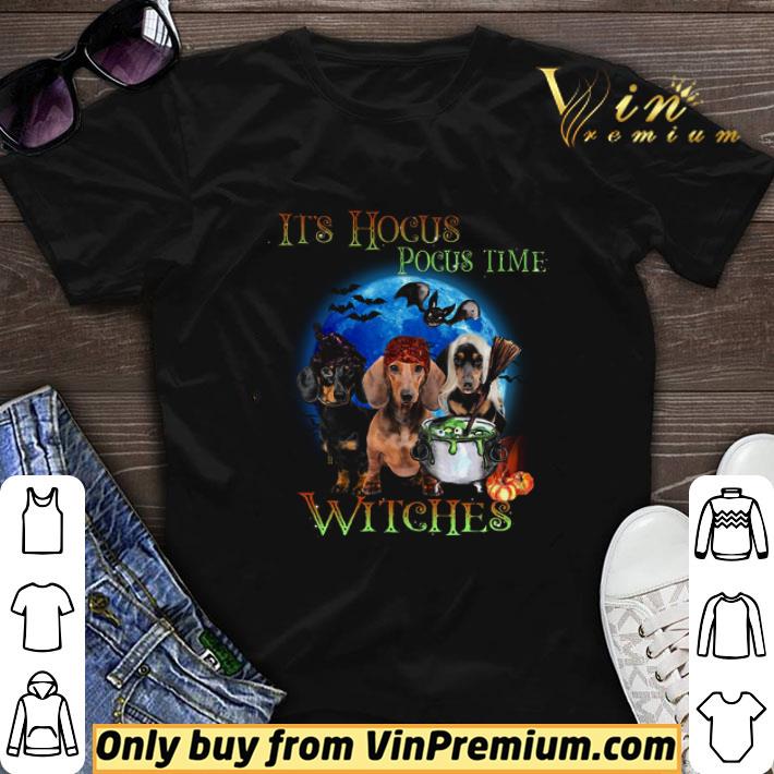 Awesome Dachshund It's Jocus Pocus Time Witches Happy Halloween shirt sweater