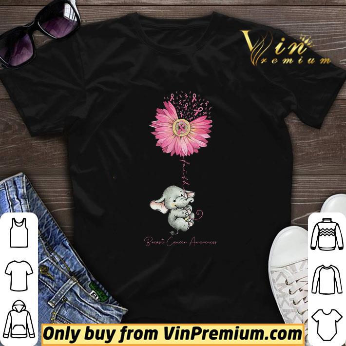 Elephant Flower Faith Breast Cancer Awareness shirt sweater