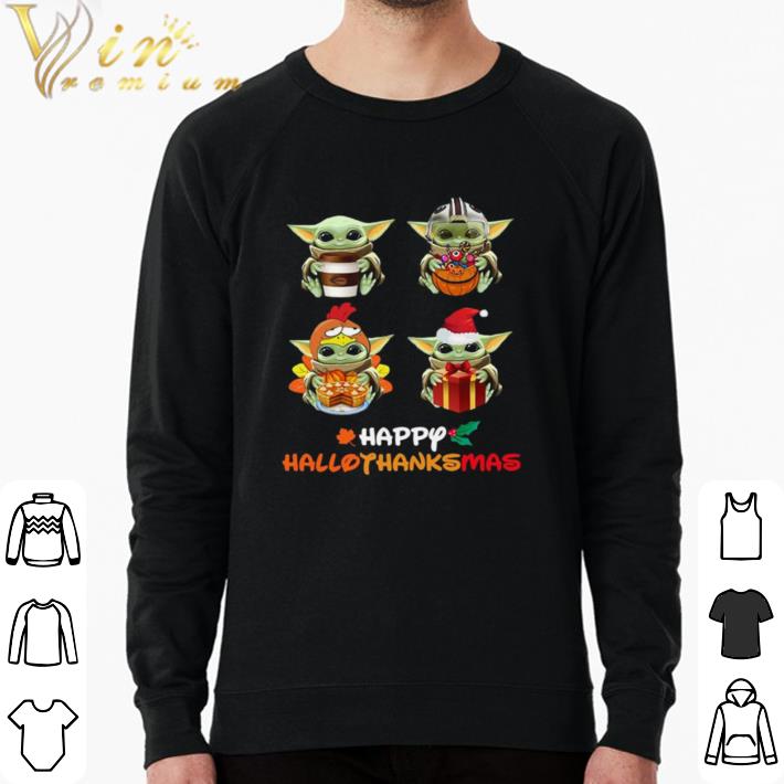 ad5fdbd6 official baby yoda happy hallothanksmas shirt sweater 4 - Official Baby Yoda Happy Hallothanksmas shirt sweater