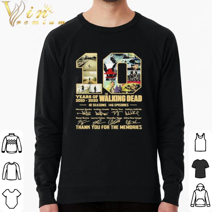 ad5fdbd6 original 10 years of 2010 2020 the walking dead 10 seasons 146 episodes thank for the memories signatures shirt sweater 4 - Original 10 years of 2010 2020 the walking dead 10 seasons 146 episodes thank for the memories signatures shirt sweater