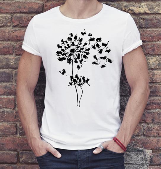 af690117 nice black cat dandelion flower shirt 4 - Nice Black Cat Dandelion Flower Shirt