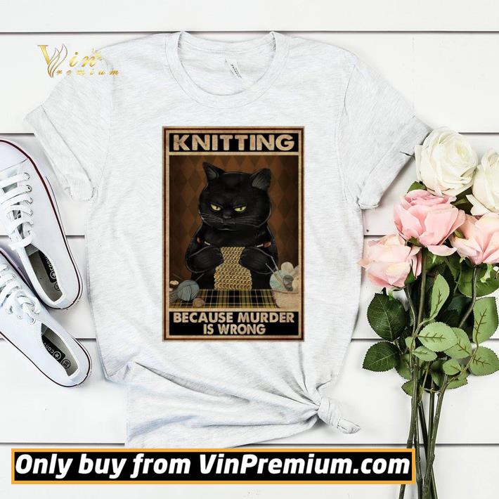 b12ef5b8 premium black cat knitting because murder is wrong shirt sweater 4 - Premium Black Cat Knitting Because Murder Is Wrong shirt sweater