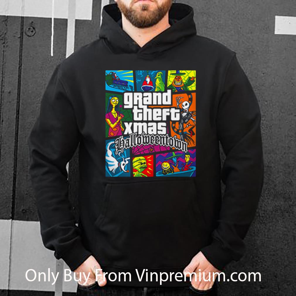 bb9c4461 pretty grand theft xmas halloween town shirt 4 - Pretty Grand Theft Xmas Halloween Town shirt