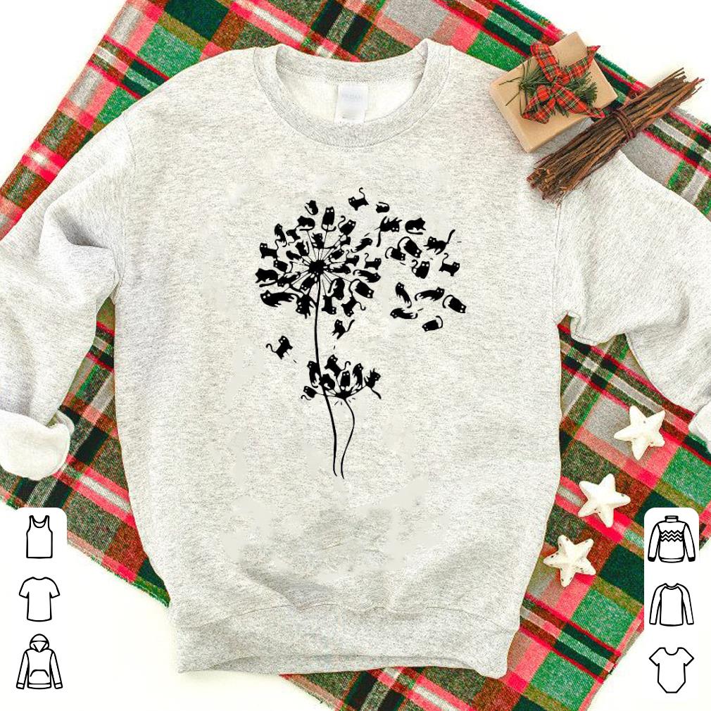 Nice Black Cat Dandelion Flower Shirt