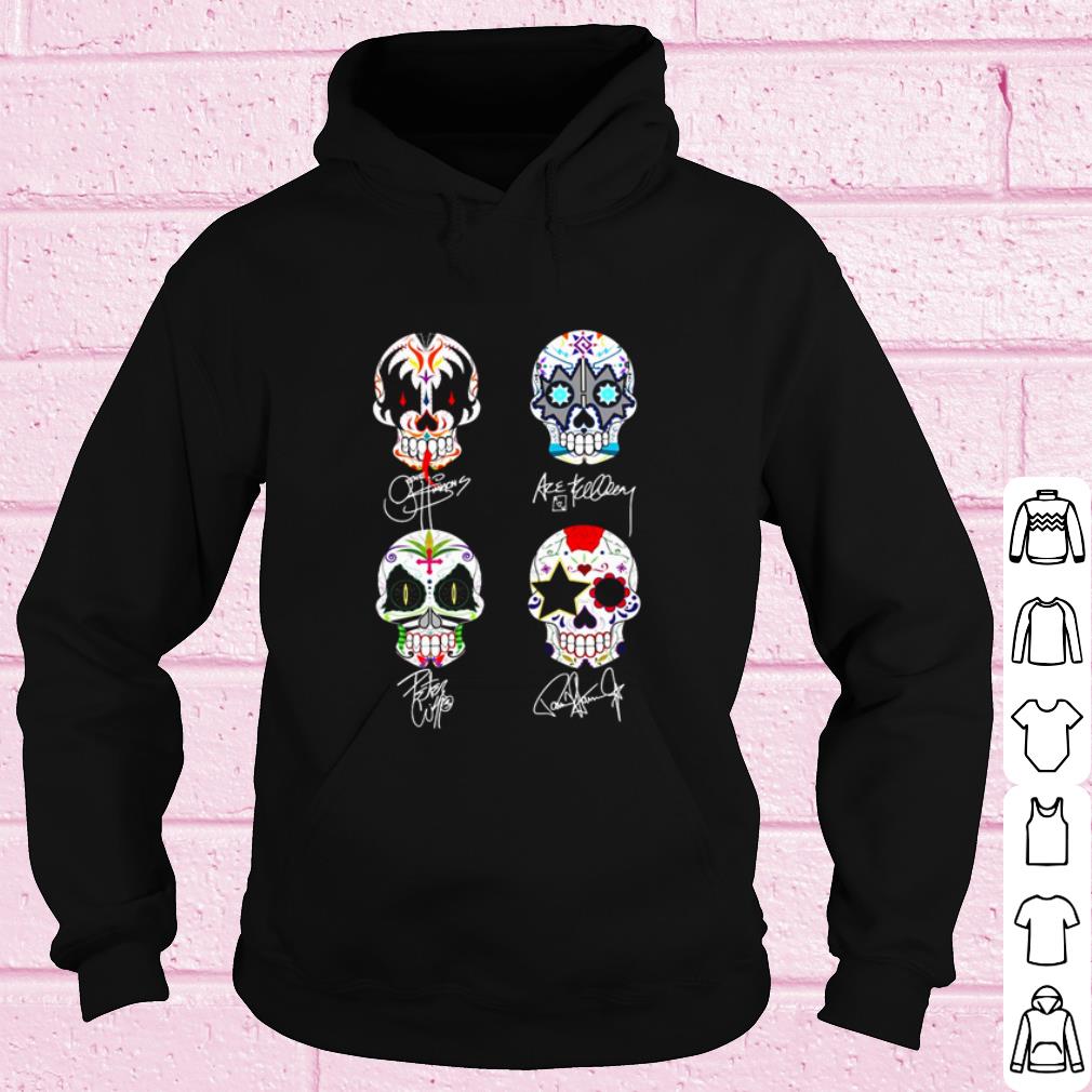831d2e58 official sugar skull kiss band signatures shirt 4 - Official Sugar skull Kiss band signatures shirt