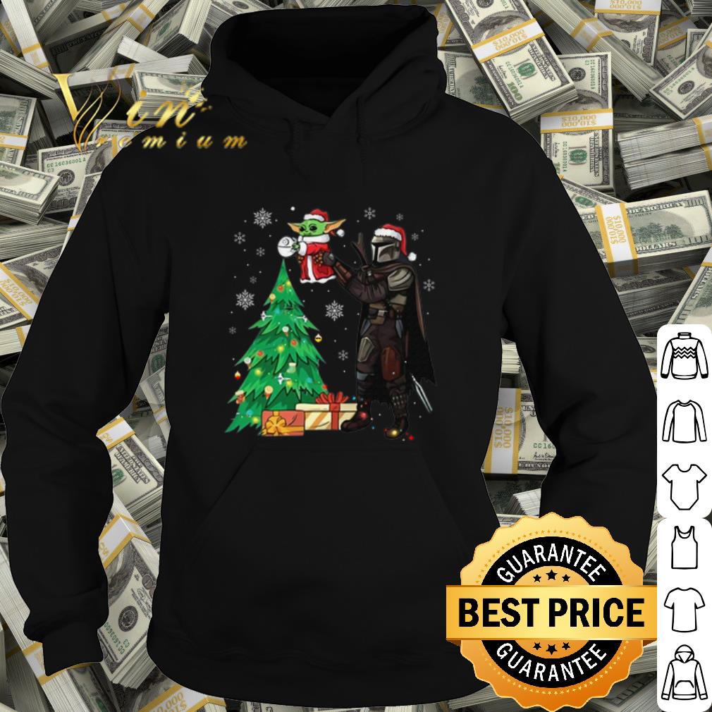 19265473 premium the mandalorian hug baby yoda tree christmas shirt 4 - Premium The Mandalorian Hug Baby Yoda Tree Christmas shirt