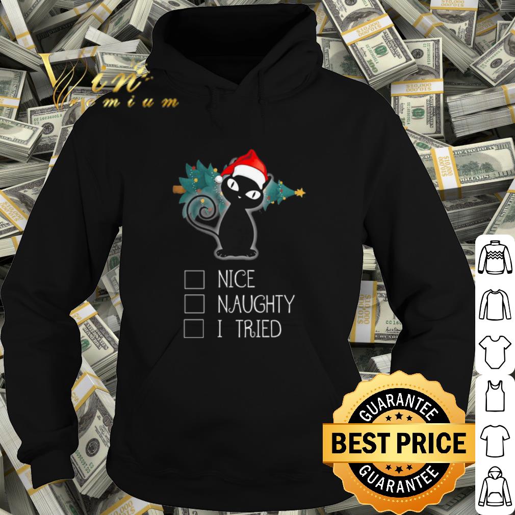 2e0a79c3 premium santa black cat nice naughty i tried shirt 4 - Premium Santa Black Cat Nice Naughty I Tried shirt