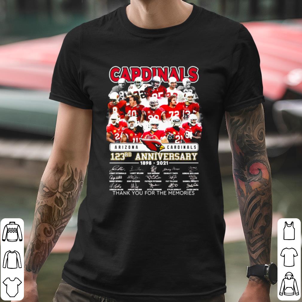 3f02cf1b best arizona cardinals 123rd anniversary thank you for the memories signature shirt 4 - Best Arizona Cardinals 123rd Anniversary Thank You For The Memories Signature shirt