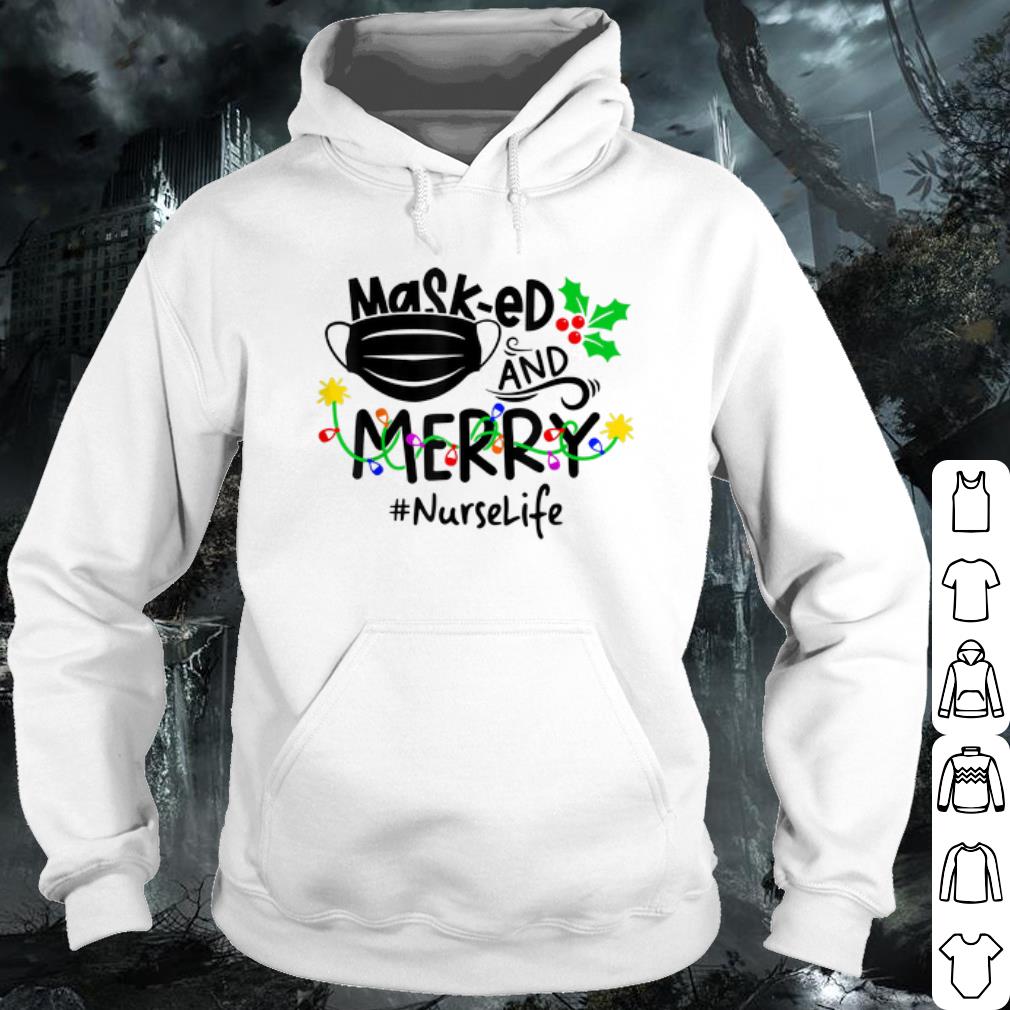 49815e40 official masked and merry nurse life nurse christmas 2020 shirt 4 - Official Masked And Merry Nurse Life Nurse Christmas 2020 shirt