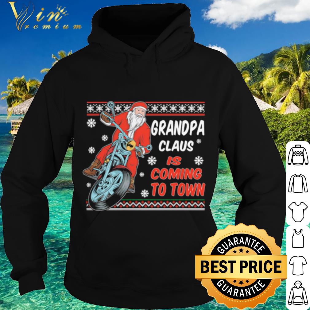 Official Grandpa Claus Is Coming To Town Riding Motorbike Merry Christmas shirt b8439836 official grandpa claus is coming to town riding motorbike merry christmas shirt 4 - Official Grandpa Claus Is Coming To Town Riding Motorbike Merry Christmas shirt