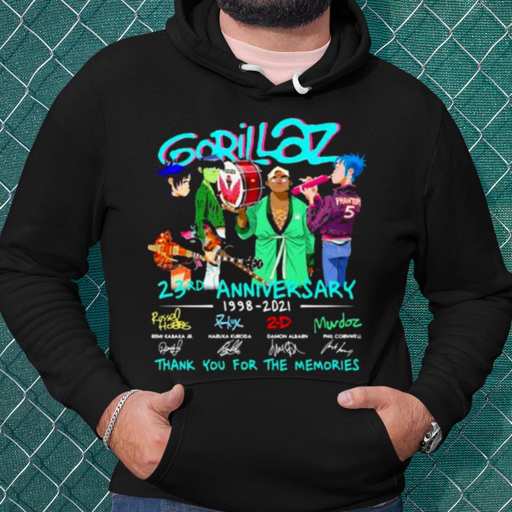 bcad3606 nice gorillaz 23rd anniversary 1998 2021 thank you the memories signature shirt 4 - Nice Gorillaz 23rd Anniversary 1998 2021 Thank You The Memories Signature shirt