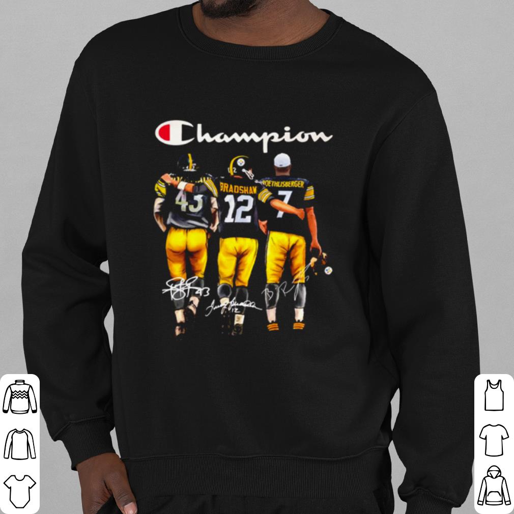 3b0e94ba premium pittsburgh steelers polamalu bradshaw roethlisberger signature shirt 4 - Premium Pittsburgh Steelers Polamalu Bradshaw Roethlisberger Signature shirt