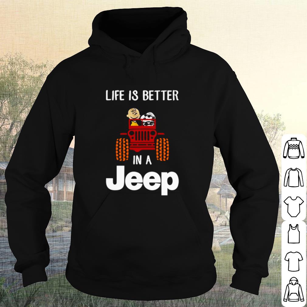 472c913b official snoopy and charlie life is better in a jeep shirt 4 - Official Snoopy And Charlie Life Is Better In A Jeep shirt